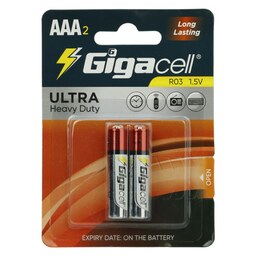 باتری دوتایی نیم قلمی Gigacell Ultra Heavy Duty R03 1.5V AAA