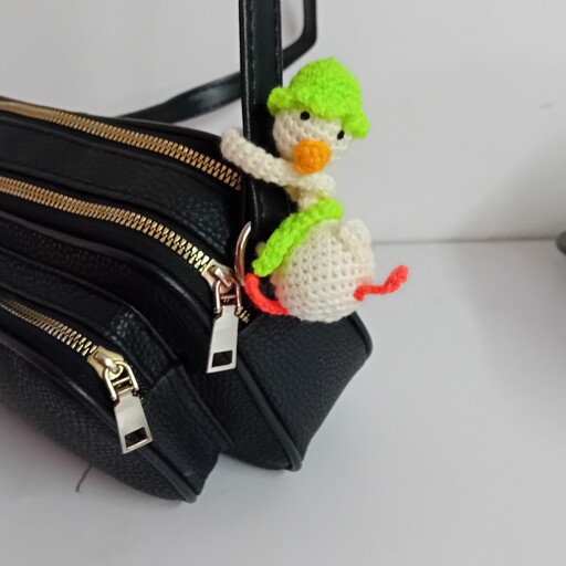 عروسک بافتنی اردک گردن دراز بند کیف آویز ماشین جاسوئیچی 
