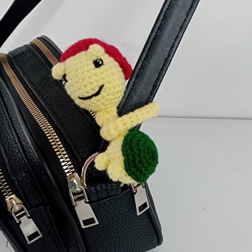 عروسک بافتنی لاک پشت گردن دراز بند کیف جاسوئیچی آویز ماشین 