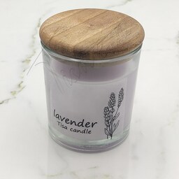 شمع لیوانی عطری Lavender تیسا کندل با درب چوب گردو