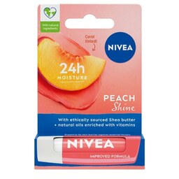 بالم مرطوب کننده لب نیوآ Nivea اصل حاوی عصاره هلو حجم 4.8 گرم