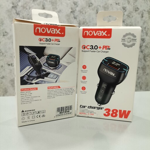 شارژر فندکی Novax  38W مدل C308