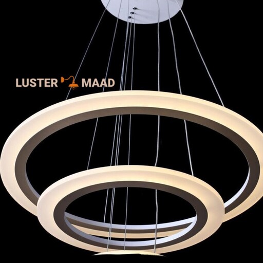 لوستر مدرن دایره ماد دو طبقه سایز  60در40 تک حالته آفتابی یا مهتابی