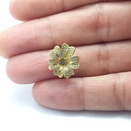 انگشتر نقره جواهری زنانه با آبکاری  طلایی 1