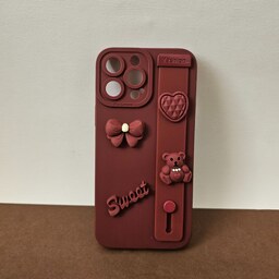 قاب گوشی  سامسونگ مدل Mazy case بند دار طرح برجسته رنگ قرمز