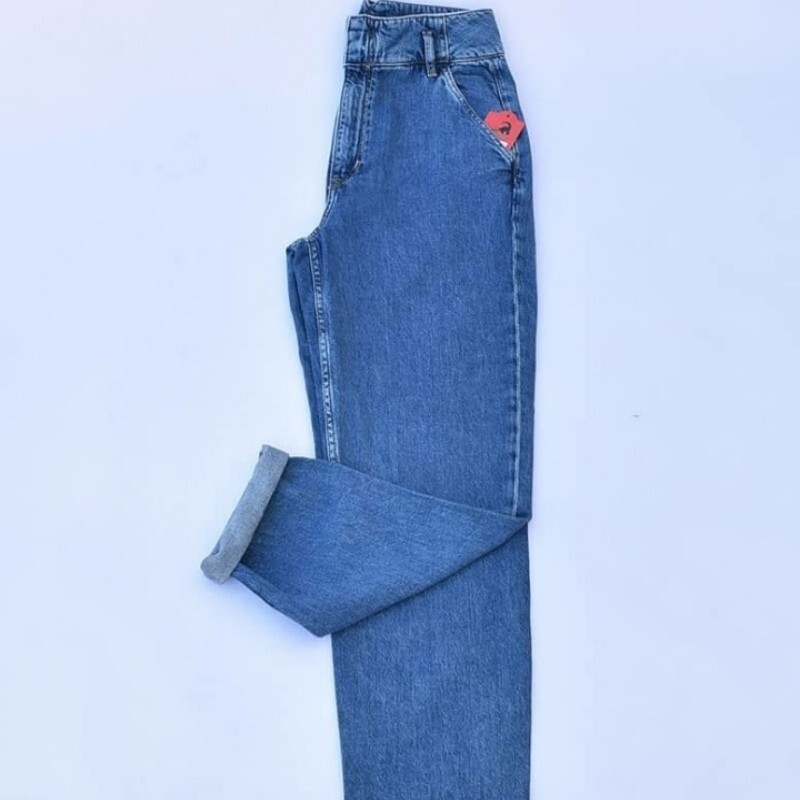 شلوار جین مام استایل زنانه وارداتی سایز  36 و 38 رنگ آبی 