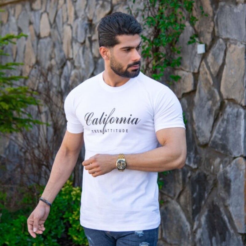 تیشرت مردانه کالیفرنیا سفید XL
