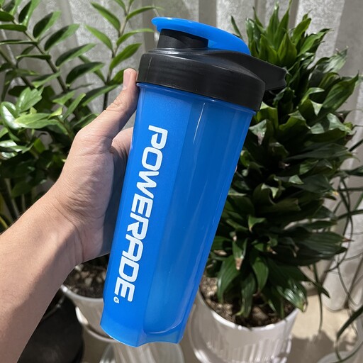 شیکر ورزشی پاورید Powerade آبی گنجایش 0.7 لیتر