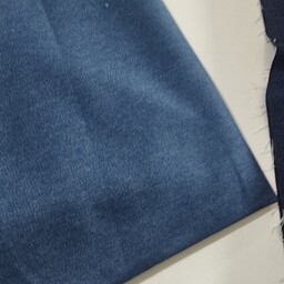 پارچه لی جین گرم بالا تک رنگ رنگ آبی پور رنگ قیمت به ازای 10 سانت