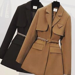 کت تک زنانه مجلسی جنس مازراتی کنزو سایز 34 تا 60 قد قابل تغییر رنگبندی 24 رنگ فول کار مزونی و شیک - تولیدی کت کوتاه