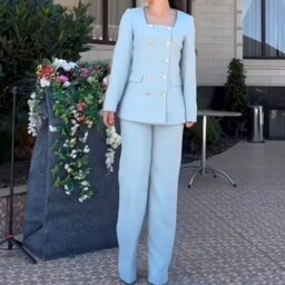 کت شلوار زنانه مجلسی لایی کوبی با دستگاه فیوزینگ قد قابل تغییر سایز 36 تا 60