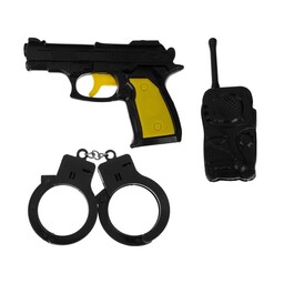 ست تفنگ و بیسیم و دستبند اسباب بازی مدل پلیس 