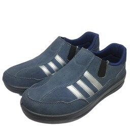 کفش کار مردانه چرم اشبالت رنگ نیلی مدل بدون بند سایز  40 تا 46 