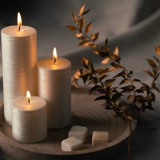 شمع سه سایز  رنگ بندی متفاوت شاین دار