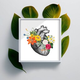 تابلوی قلب گل دار  pvc  اندازه 10 در 15 