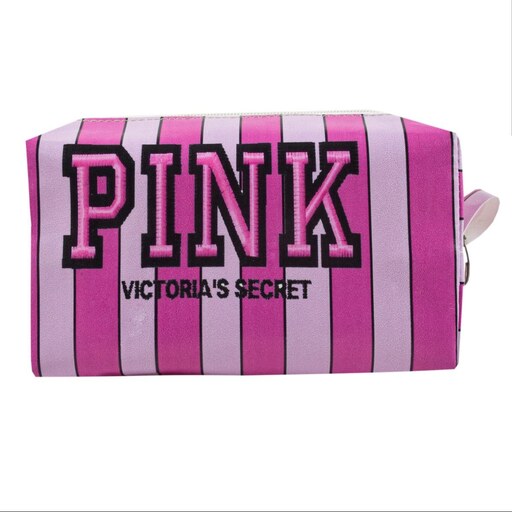 کیف لوازم آرایش زنانه رنگ صورتی مدل PINK VICTORIA SECRET زیپی کد 855217
