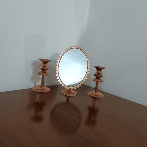 آینه شمعدان مسی