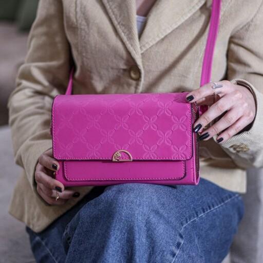 کیف زنانه دوشی و دستی دو زیپ  در رنگبندی زیبا