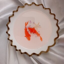 حوضچه ماهی قرمز رزینی سه بعدی سفید 