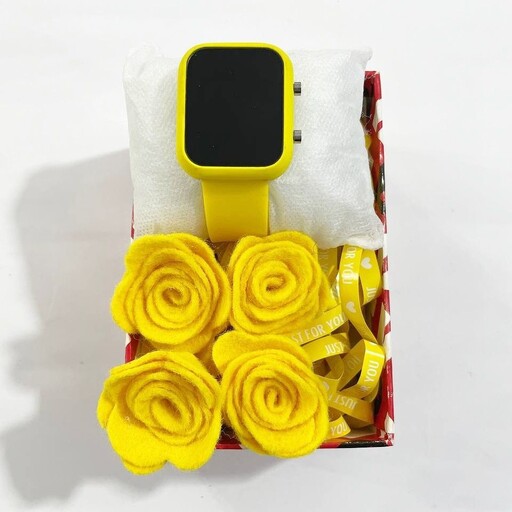 باکس دخترانه  کادویی ولنتاین رنگ زرد کد 5