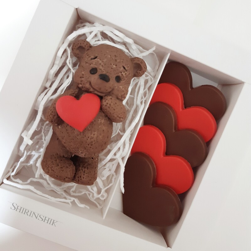 خرس شکلاتی ولنتاین  شکلات عروسکی  کادو