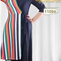 پیراهن 11094 کرپ اسکاچی جلو باز چپ و راستی سایز بزرگ ارسال رایگان تک رنگ 
