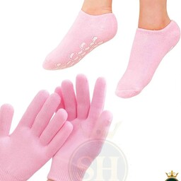 پک جوراب و دستکش سیلیکونی لمسی،تاچ اسکرین(رفع ترک پا و دست و نرم کننده قوی)جوراب و دستکش ژله ای
