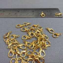 قفل طوطی طلایی پک ده تایی ابعاد 12 در6 میل قفل دستبند طلایی عمده خرازی نفیس