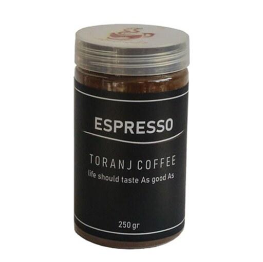 اسپرسو فوری مخصوص قهوه ترنج با وزن 250 گرم و بسته بندی ویژه