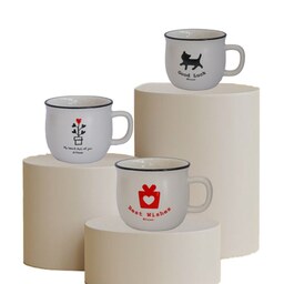 فنجان قهوه خوری طرح دار  در سه طرح مختلف