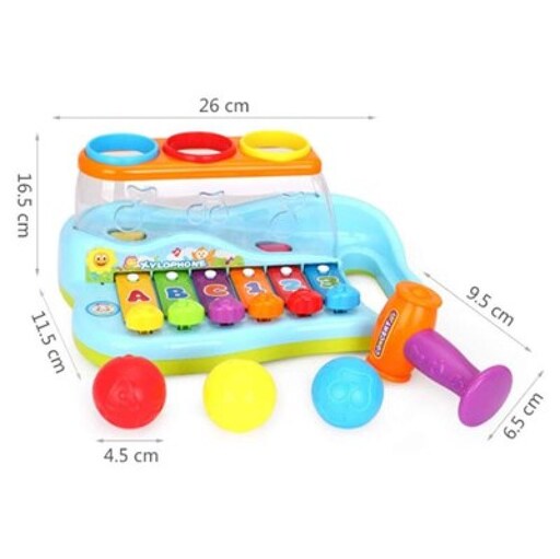 اسباب بازی موزیکال بلز و چکش هولی تویز مدل 856 Hola Toys Enlightening  Intellectual Xylophone