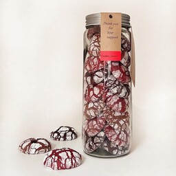 کوکی خانگی  میکس شکلات(موکا ردولوت دبل چاکلت)  جار شیشه ای  ( کوکی لاورز ) 300 گرم