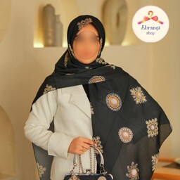 ست روسری و کیف زنانه مشکی طرحدار مجلسی  بسیار شیک و خاص  ویژه روز مادر و عید