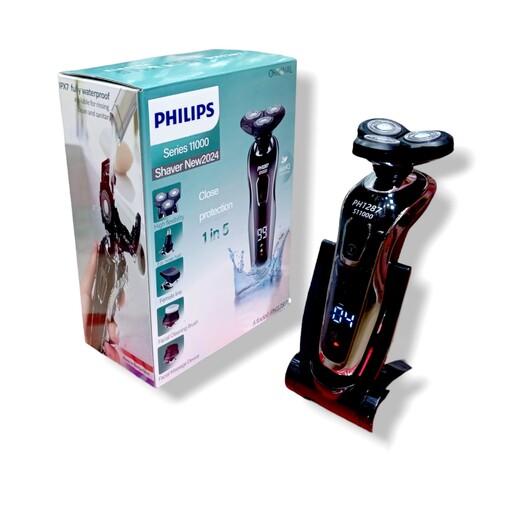 ریش تراش هوشمنده حرفه ای فلیپس PHILIPS   Series 11000    PH1287  تیغ تیتانیوم   باتری لیتیوم 1700 میلی امپر   شناوری تیغ