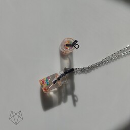گردنبند مدل آویز شیک رنگی زنجیر استیل رنگ ثابت