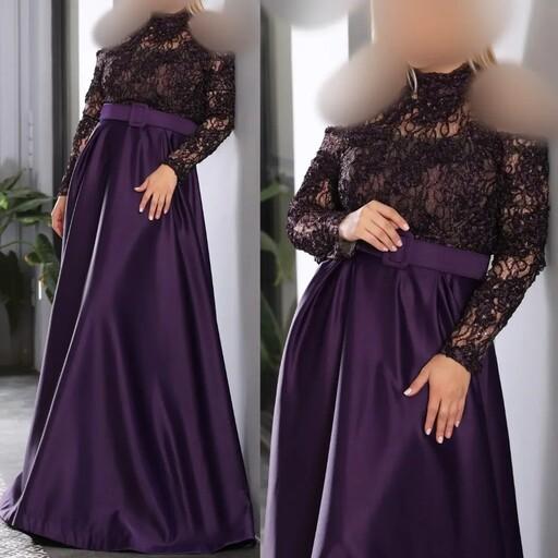 لباس مجلسی زنانه گیپور ترک آتوسا سایز 36 تا 50