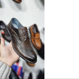 کفش رسمی مردانه پریمو مدل هشترک سایزبندی 40 تا 44 قهوه ای چرم صنعتی سایز 40 تا 44