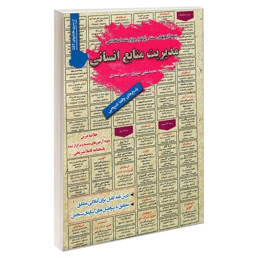 کتاب نمونه آزمونهای مستند و پرتکرار برگزار شده استخدامی مدیریت منابع انسانی اثر رحیم اسعدی و محمد علی عزیزی انتشارات روی