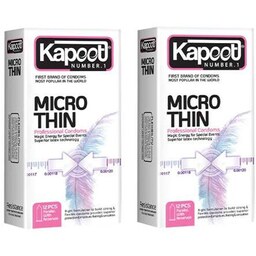 کاندوم کاپوت (kapoot) مدل Micro Thin   بسته 12 عددی مجموعه ی 2 عددی 