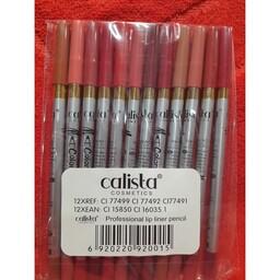 پک 12 عددی مداد لب کالیستا  دارای 12 رنگ جذاب و ماندگاری بالا کیفیت عالی ضد آب پوششدهی یکنواخت 