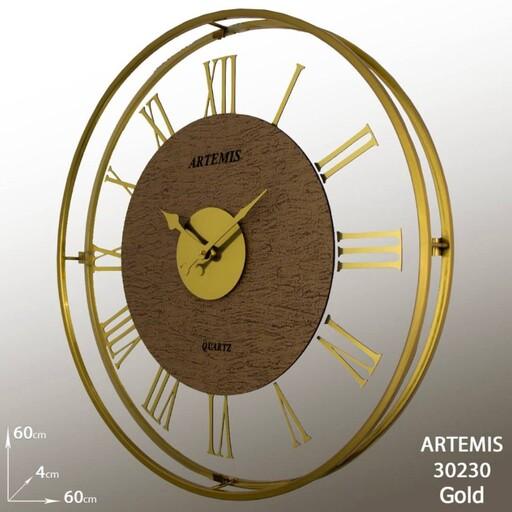 ساعت آرتمیس کد 30230 رنگ طلایی و نقره ایی سایز 60cm 