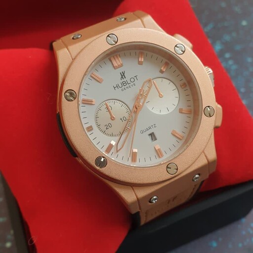 ساعت مچی مردانه هابلوت بند رابر روکش چرم HUBLOT 