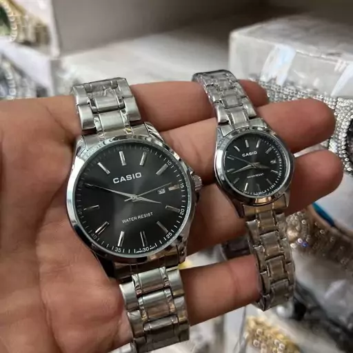 ساعت مچی ست مردانه و زنانه کاسیو استیل  در سه رنگ casio 