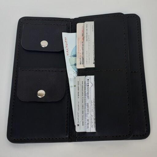 کیف پول و پاسپورت،کیف کتی مردانه، کیف چرمی، کیف چرم اصلی، کیف مردانه چرمی اصلی و طبیعی مشکی