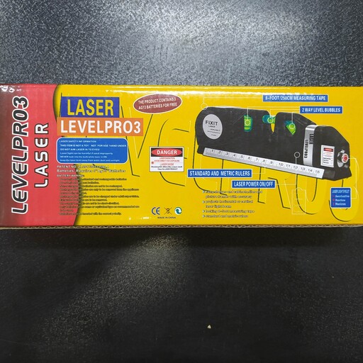 تراز لیزری و متر لول پرو LEVELPRO3 شامل متر تراز  معمولی و لیزری 