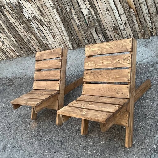صندلی ساحلی دوتیکه چوبی(ارسال با باربری و پس کرایه)