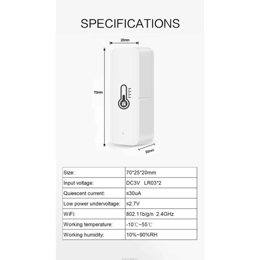 دماسنج و رطوبت سنج هوشمند وای فای TUYA