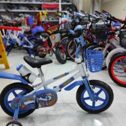 دوچرخه کودک سایز 12 مناسب 2تا7 سال در رنگبندی آبی قرمز و صورتی و زرد 