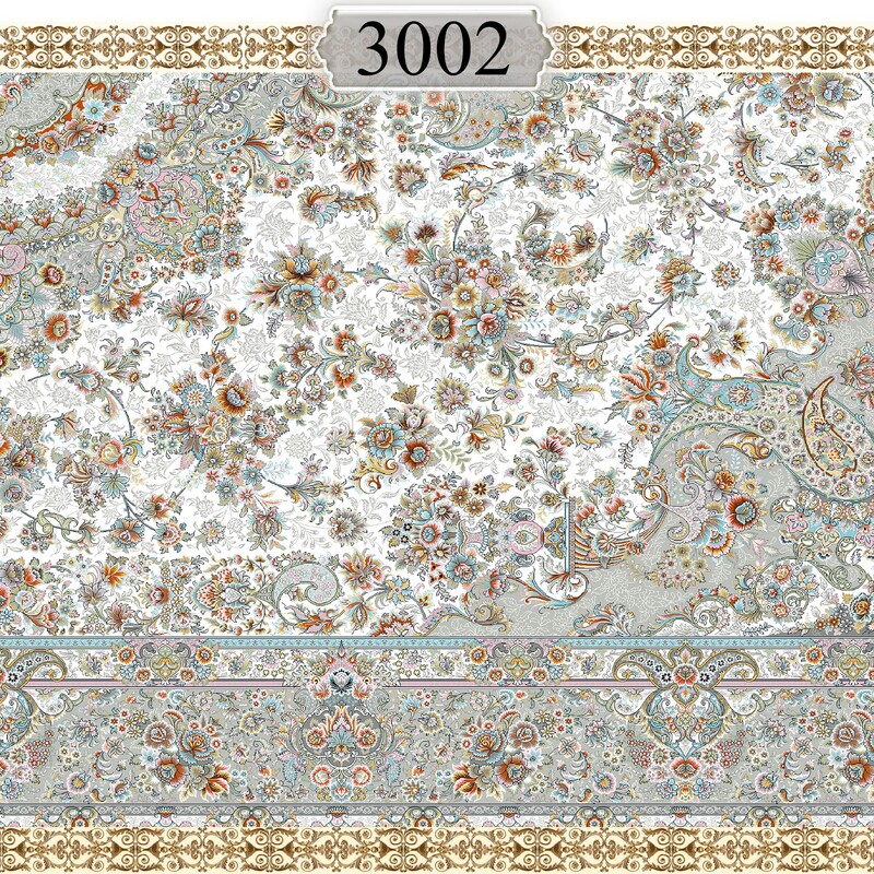 روفرشی کشدار و کاور فرش طرح زیبا و پر فروشی فرش طوسی دوازده متری کد3002 