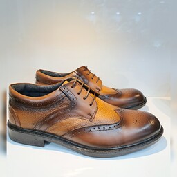 کفش مجلسی مردانه چرمی طبیعی مدل هشترگ بندی و بی بند در 2 رنگ مشکی و عسلی 